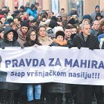 Cientos de bosnios se manifestaron por las calles de Sarajevo para pedir Justicia por Mahir
