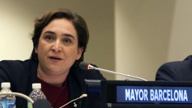 La alcadesa de Barcelona, Ada Colau, participa hoy lunes 16 de mayo de 2016, de la reunión preparatoria de la cumbre Hábitat III de la ONU