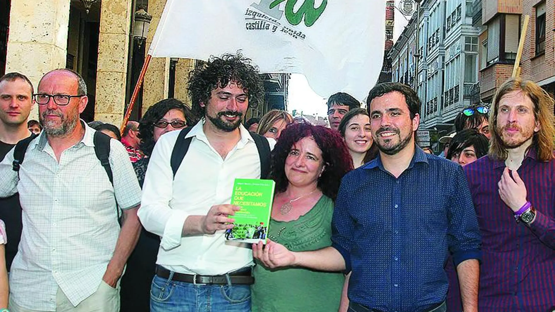 Garzón junto a José Sarrión, Pablo Fernández y Rocío Blanco, ayer en Palencia