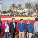 De la Torre, Ángeles Muñoz, Rafael Hernando, Juanma Moreno y Elías Bendodo, ayer en Málaga
