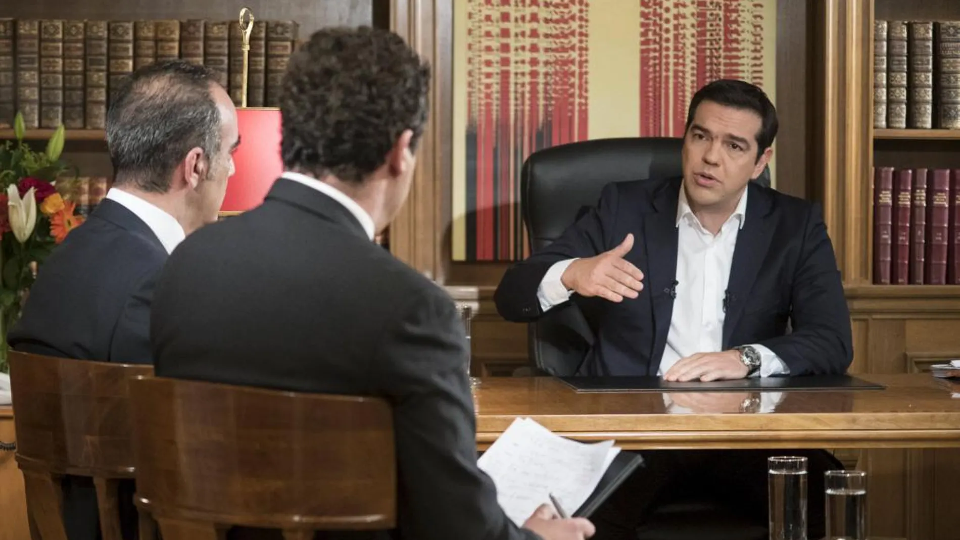 Tsipras, durante la entrevista