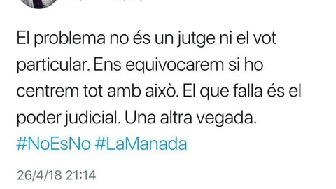 Cesada la jefa de prensa de los Mossos por un tuit contra los jueces por la sentencia de «La Manada»