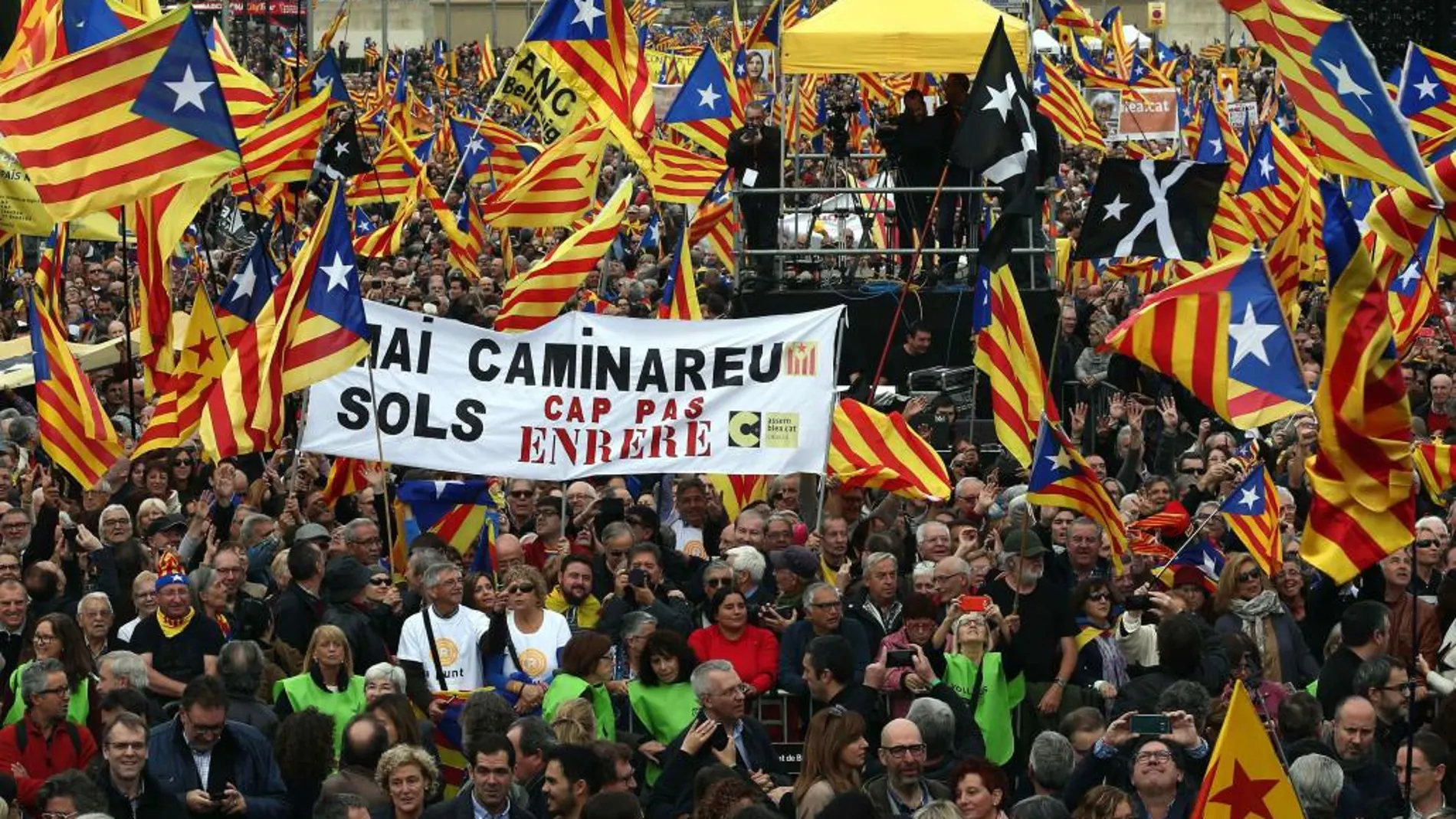 Imagen de una de las manifestaciones convocadas en Barcelona en pro de la independencia