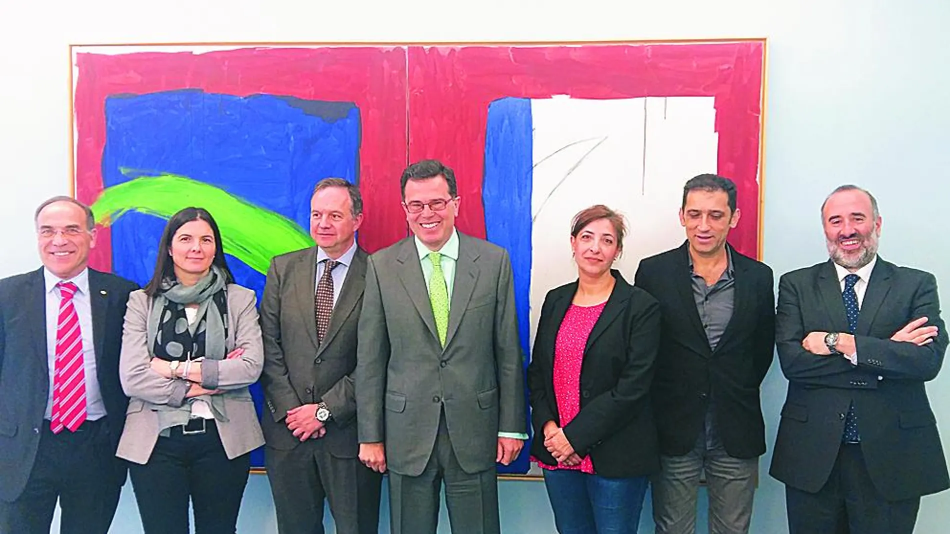 José Rodríguez Sanz-Pastor junto a los miembros del jurado Rufo Sanz, Ana Rodríguez, Ignacio Fernádnez, Nuria Pérez, Vicente Andrés y Carlos Travesí