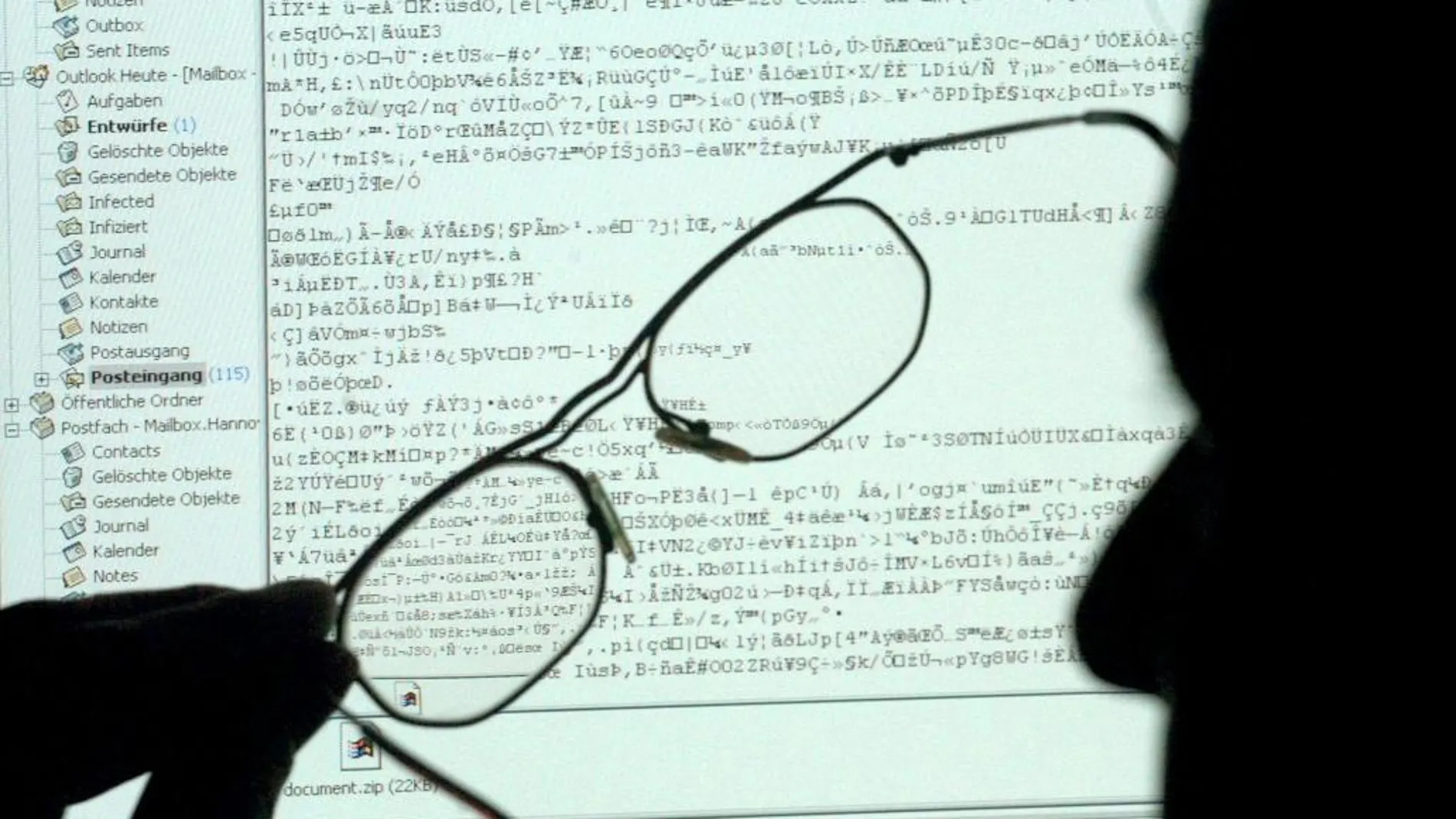 Un ordenador infectado por un virus en Alemania, en una imagen de archivo