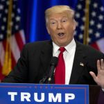 Donald Trump durante un mitin en Nueva York