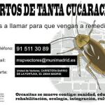 Cartel de protesta por la invasión de los molestos insectos que los vecinos han colocado por el barrio