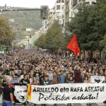 Cabecera de la manifestación en San Sebastián