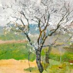 «Almendro en flor» fue pintado por Sorolla en 1889 en la ciudad italiana de Asís
