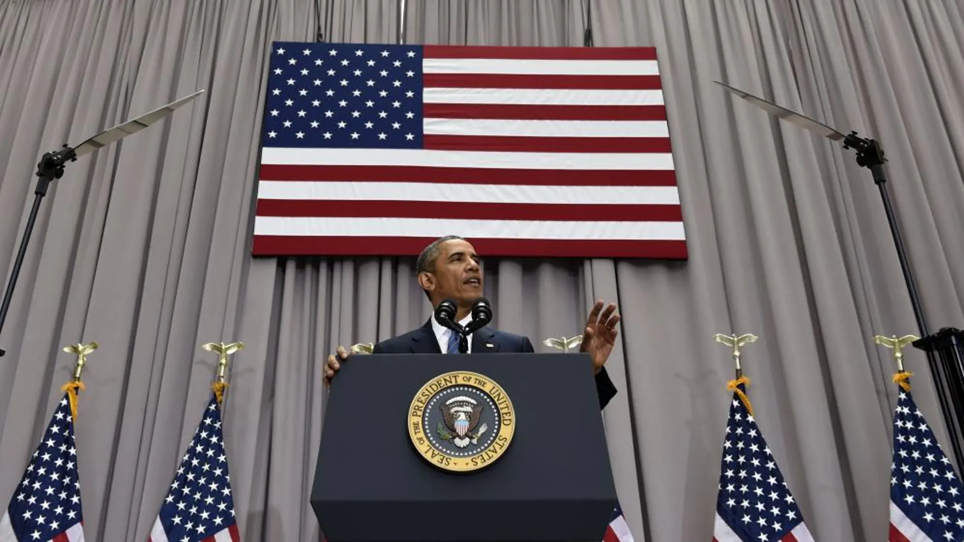 Obama durante su intervención en la American University de Washington