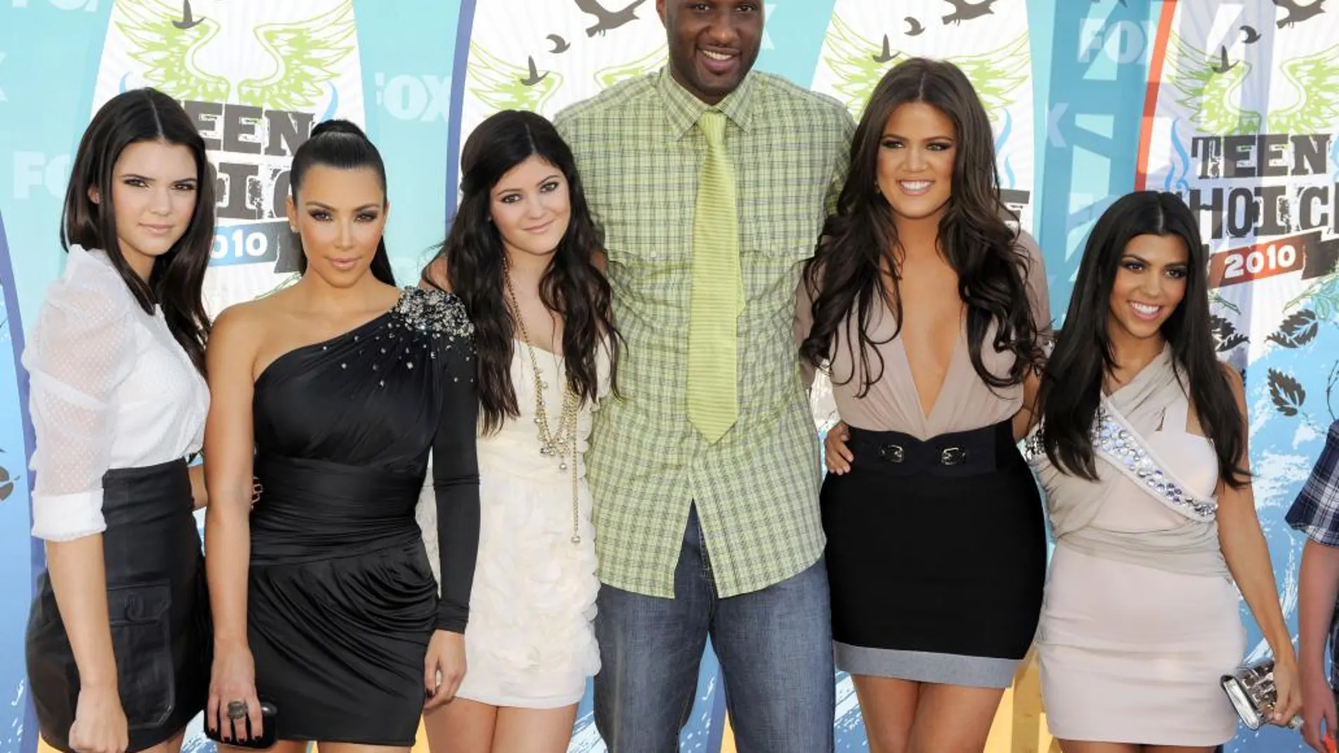 Lamar Odom, con las hermanas Kardashian