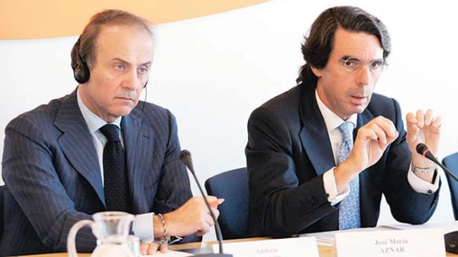 Aznar se reunió ayer en FAES con el ministro italiano para Asuntos Europeos, Andrea Ronchi