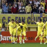 El Villarreal celebra uno de los goles