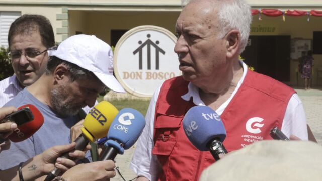 José Manuel García-Margallo, hoy en Puerto Principe (Haití).
