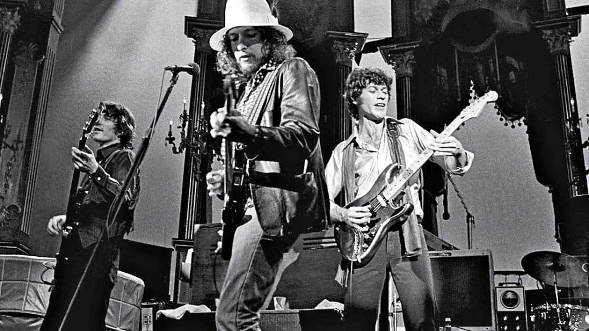 Una imagen del concierto de The Band en 1976