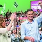 Susana Díaz y Pedro Sánchez en un acto político del PSOE