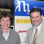El actor Gabino Diego y el alcalde de la Granja de San Ildefonso