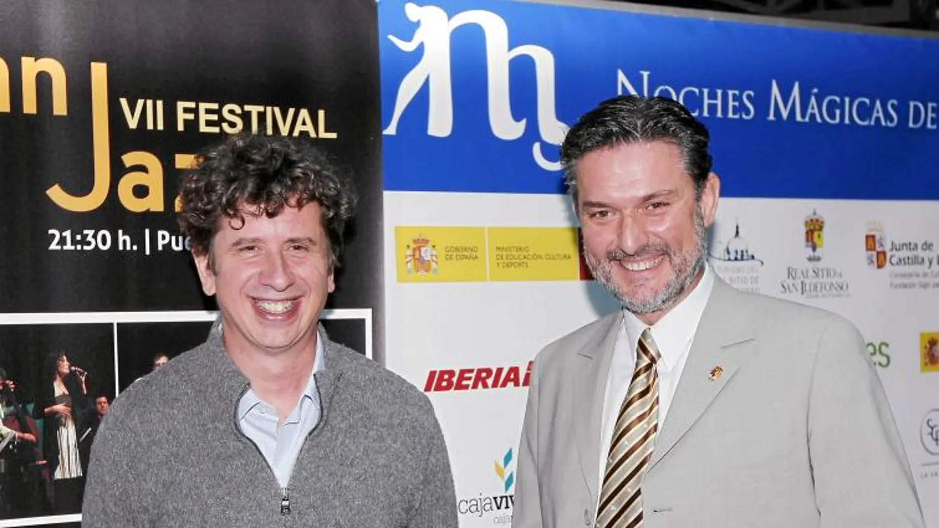 El actor Gabino Diego y el alcalde de la Granja de San Ildefonso