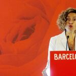 La ministra Meritxell Batet en el primer acto como miembro del Gobierno que protagonizó el sábado en la capital catalana. / QUIIQUE GARCÍA / EFE