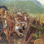Ilustración de la batalla de las Termópilas en «La guerra en Grecia y Roma». Ilustración: Peter Connolly