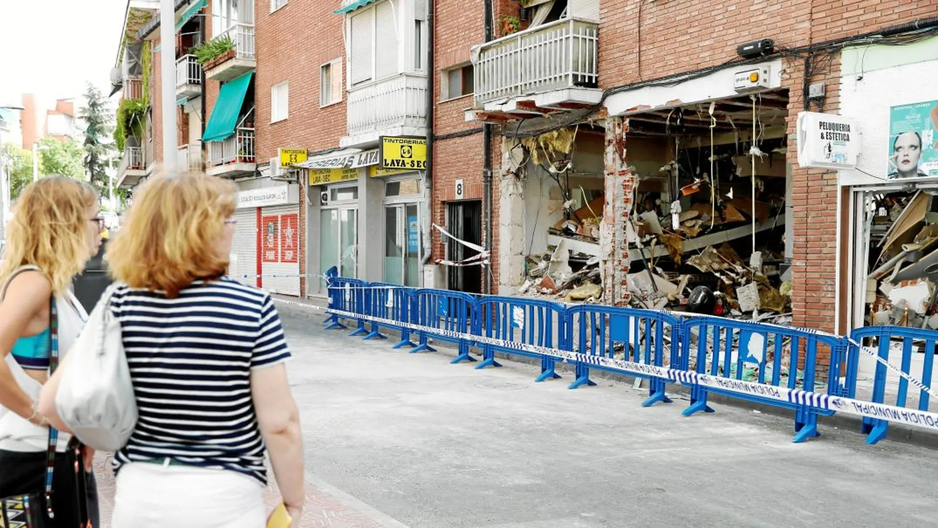 Aspecto que ofrecía el restaurante chino de Pozuelo tras la explosión/Efe