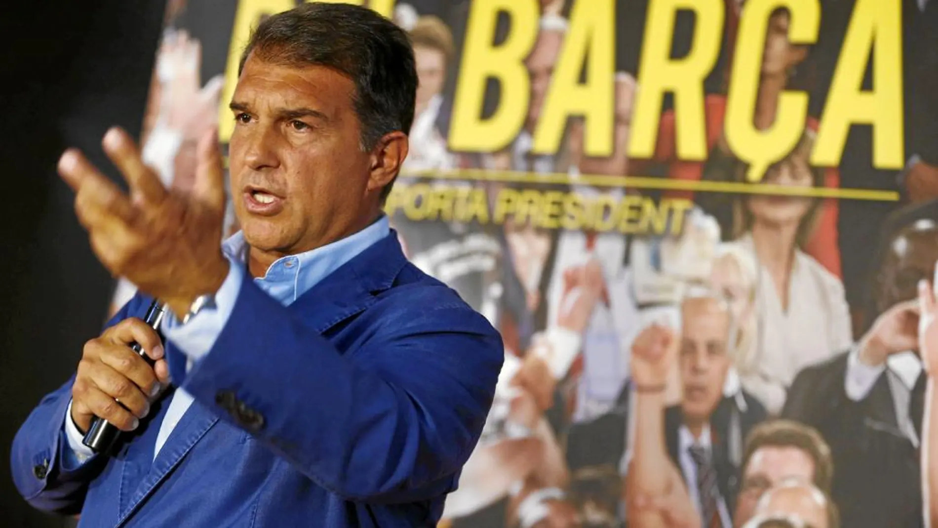 Joan Laporta, en la pasada campaña a las elecciones del Barça