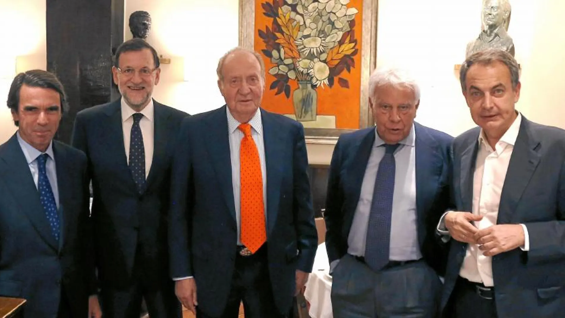 José María Aznar , Mariano Rajoy, Don Juan Carlos, Felipe González, J. L. Rodríguez Aapatero