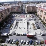 La plaza Rafael Salgado, sin pérgolas ni árboles