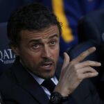 El entrenador del Barcelona, Luis Enrique Martínez, durante el partido