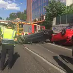  Espectacular accidente a la salida de Madrid por la A-2