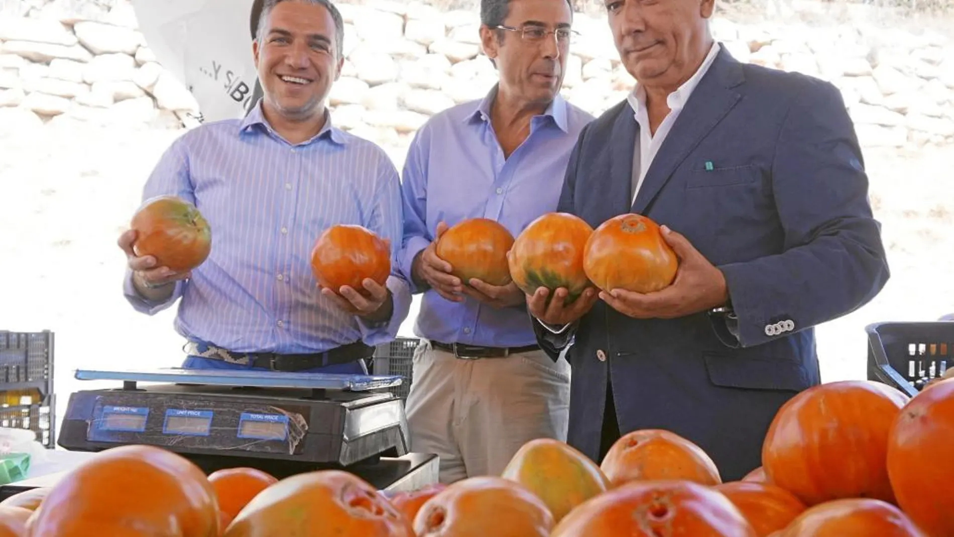 El vicesecretario popular Javier Arenas, ayer, en una visita al mercado de Coín (Málaga)