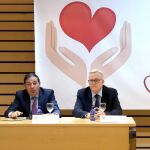 El consejero de Sanidad, Antonio María Sáez, participa en la inauguración de las I Jornadas de Actualización en Cardiología junto al gerente del Clínico de Valladolid, Francisco Javier Vadillo y la presidenta de la Socalet, Ana María Serrador