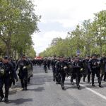 La policía francesa durante las protestas