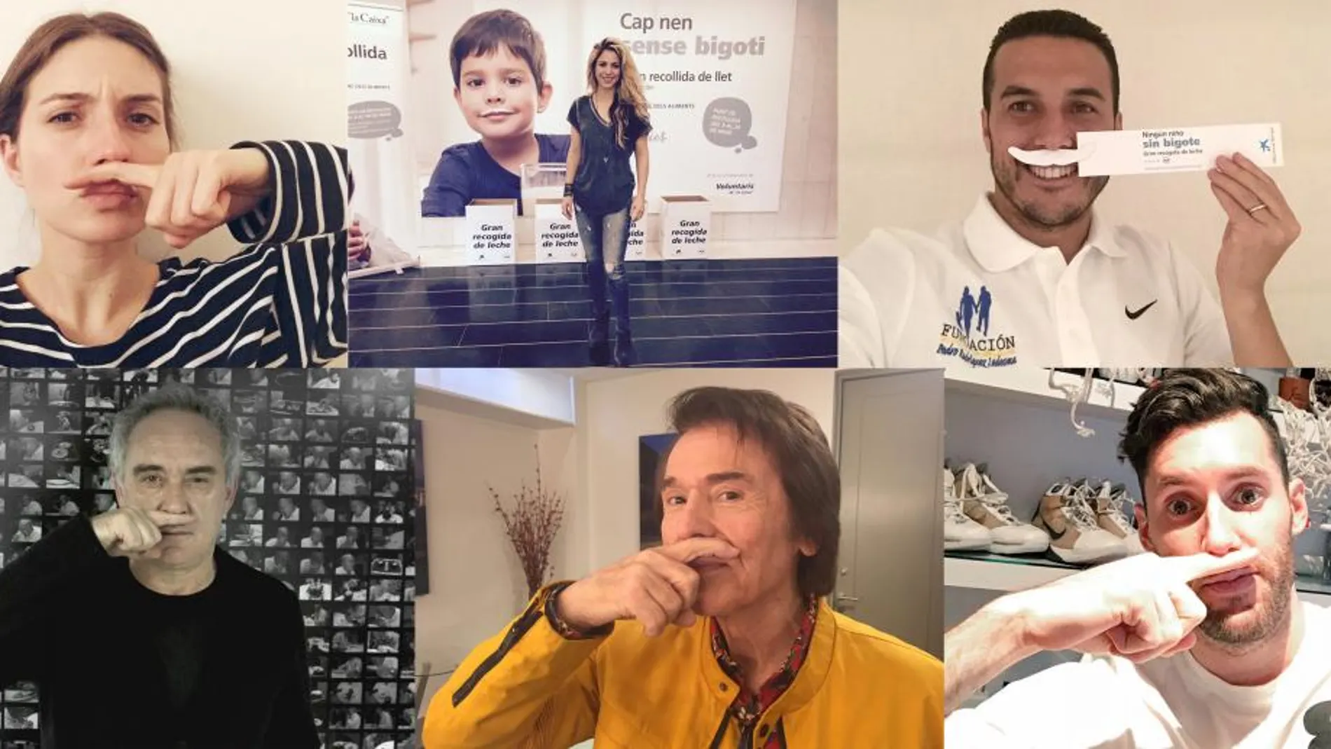 Los famosos se suman a la campaña "Ningún niños sin bigote"