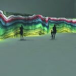 Arriba, simulación de lo que podrá ver el visitante del Sónar en «Eartworks».