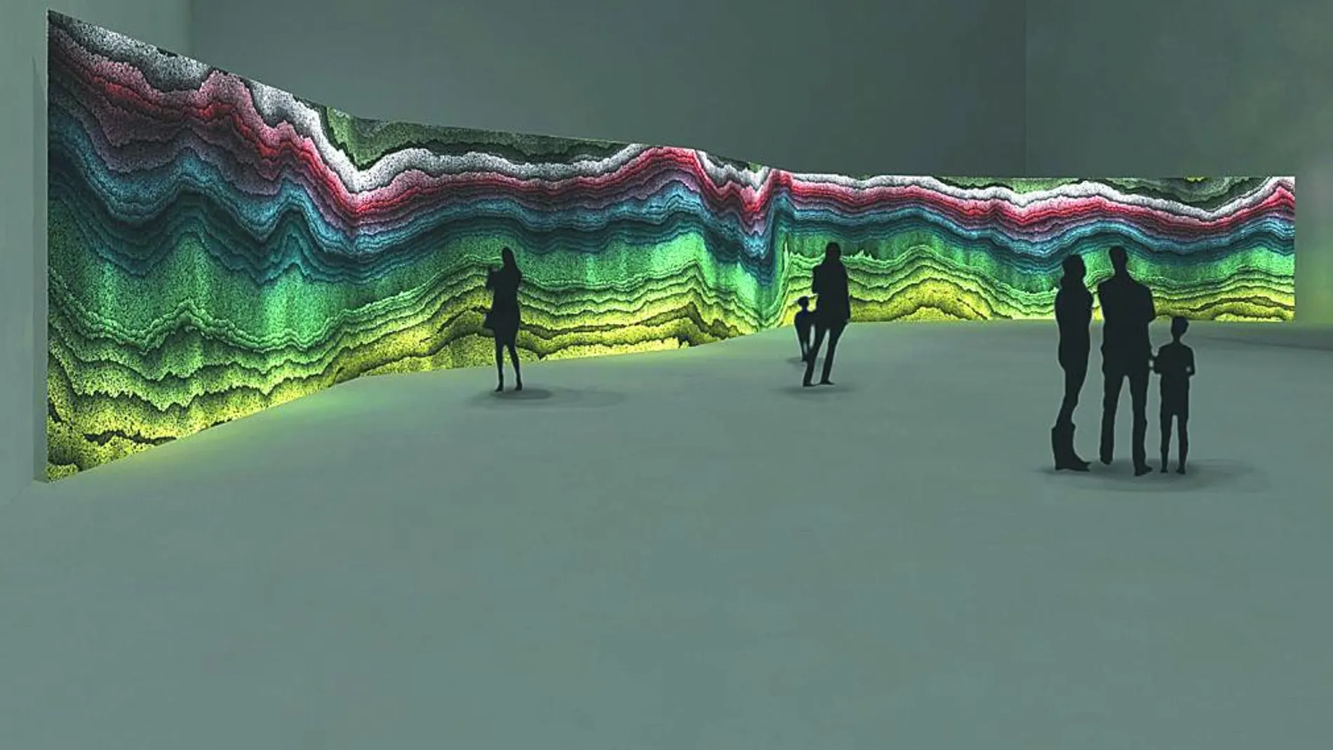 Arriba, simulación de lo que podrá ver el visitante del Sónar en «Eartworks».