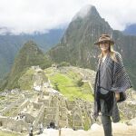 En un viaje a Perú no puede faltar la visita a Machu Picchu, y como se ve en la imagen, ella tampoco lo olvidó