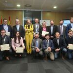 La consejera de Economía y Hacienda, Pilar del Olmo, y el presidente de CLH, José Luis López de Silanes, asisten a la entrega de los mejores proyectos innovadores de la XI Aceleradora ADE 2020