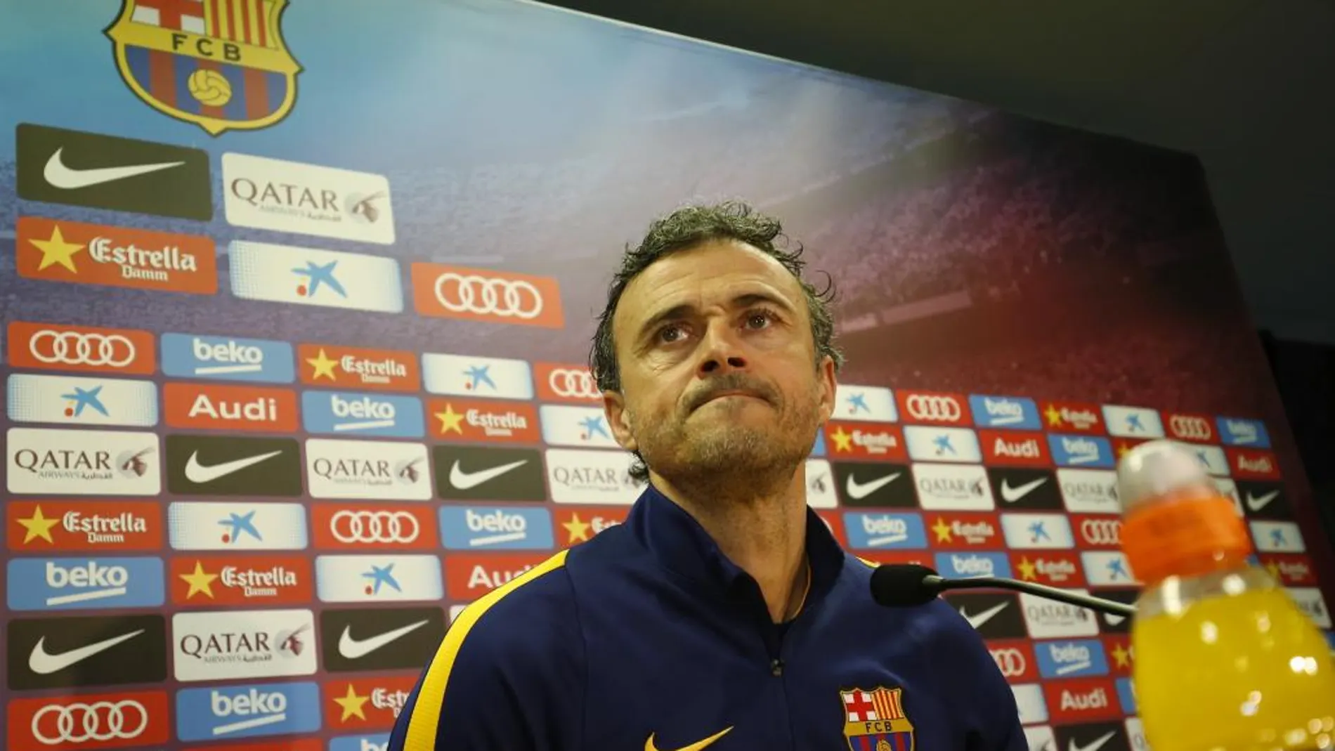 El entrenador del Barcelona, Luis Enrique Martínez, en la rueda de prensa previa a la vuelta de los cuartos de final de la Copa del Rey
