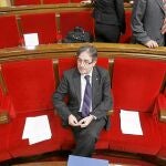 El ex consejero de Gobernación, Jordi Ausàs, durante una sesión del Parlament en 2012