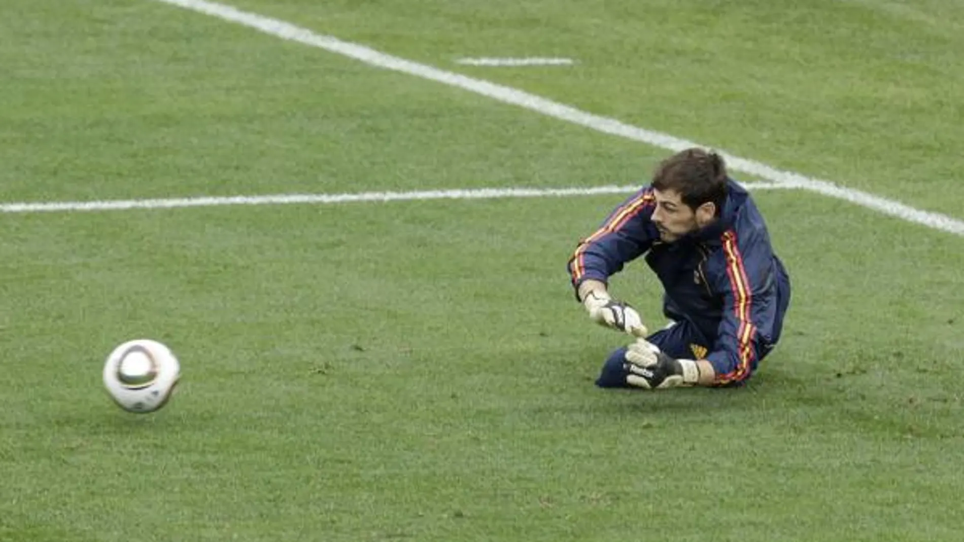 Casillas, en el entrenamiento de hoy