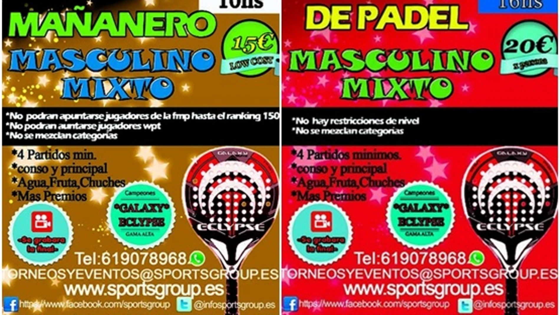 Carteles de las pruebas