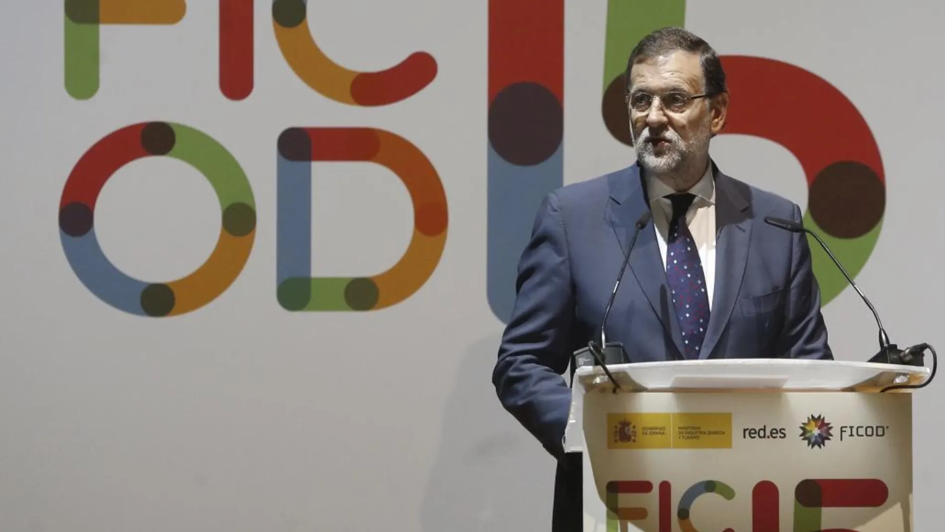 El presidente del Gobierno, Mariano Rajoy, durante su intervención en la inauguración del Foro Internacional de Contenidos Digitales (Ficod).