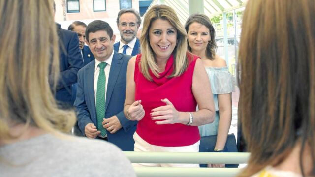 La presidenta de la Junta de Andalucía, Susana Díaz, ayer durante un acto en la Universidad de Jaén / Efe
