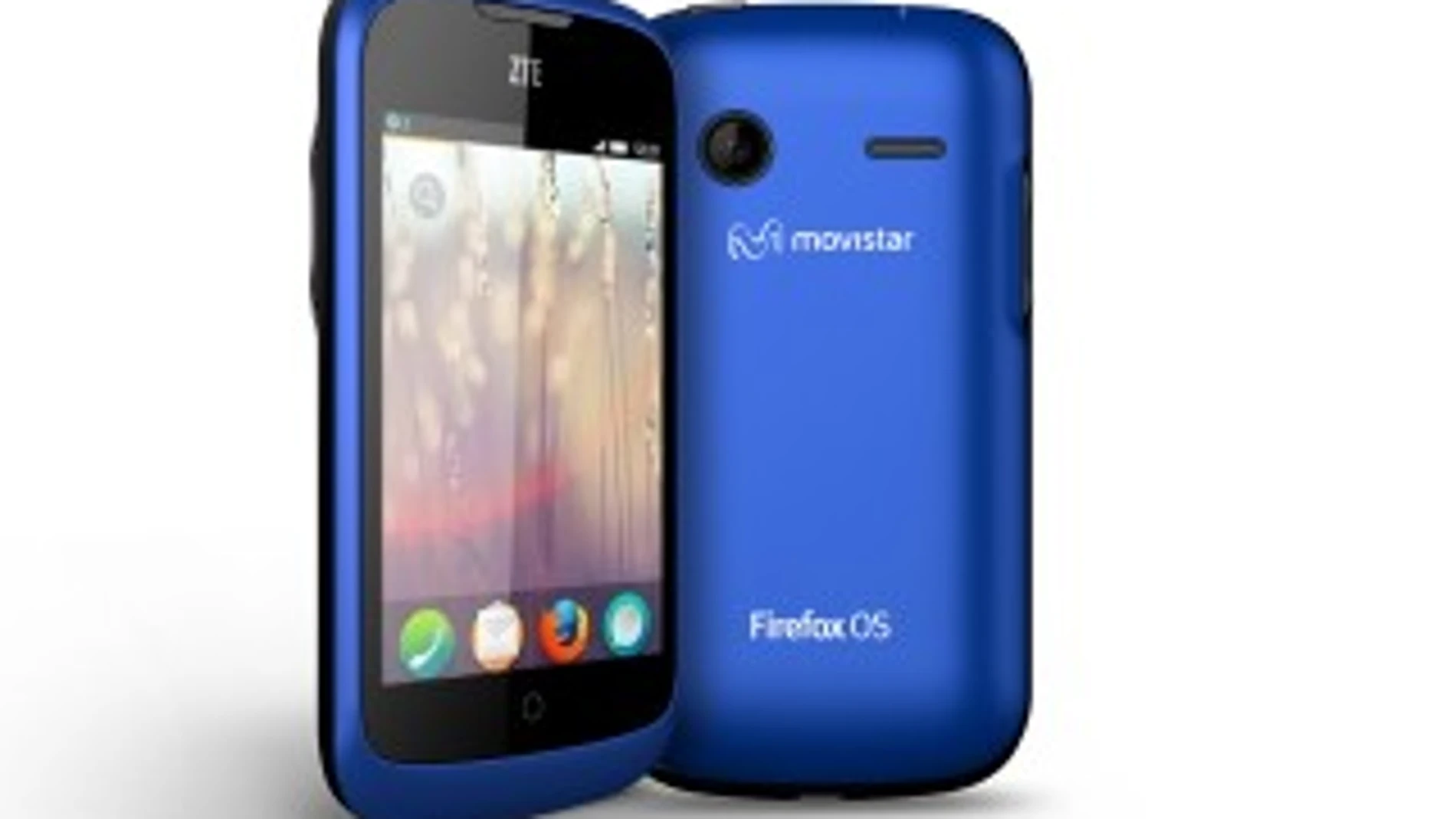 Imagen de un smartphone ZTE Open Blue de Movistar con el nuevo sistema operativo de Firefox
