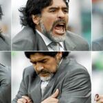 Maradona se vistió con traje por primera vez para dirigir a su selección. En las imágenes, diversos gestos del encuentro de ayer