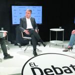Vicent Marzà, Bernardo Guzmán y María José Català durante el debate que emitió ayer la Cadena Ser de Valencia