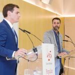 Rivera interviene en el Museo de la Evolución Humana en presencia del director de «Diario de Burgos», Raúl Briongos