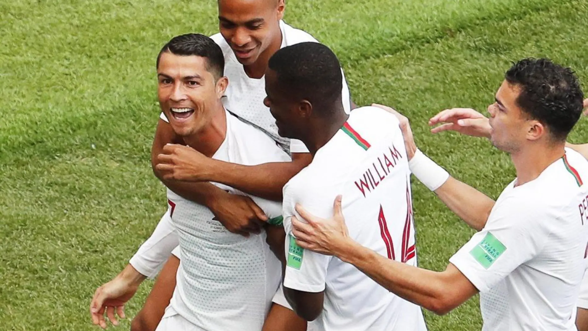 Cristiano Ronaldo celebra su primer gol frente a Marruecos/Foto: Efe