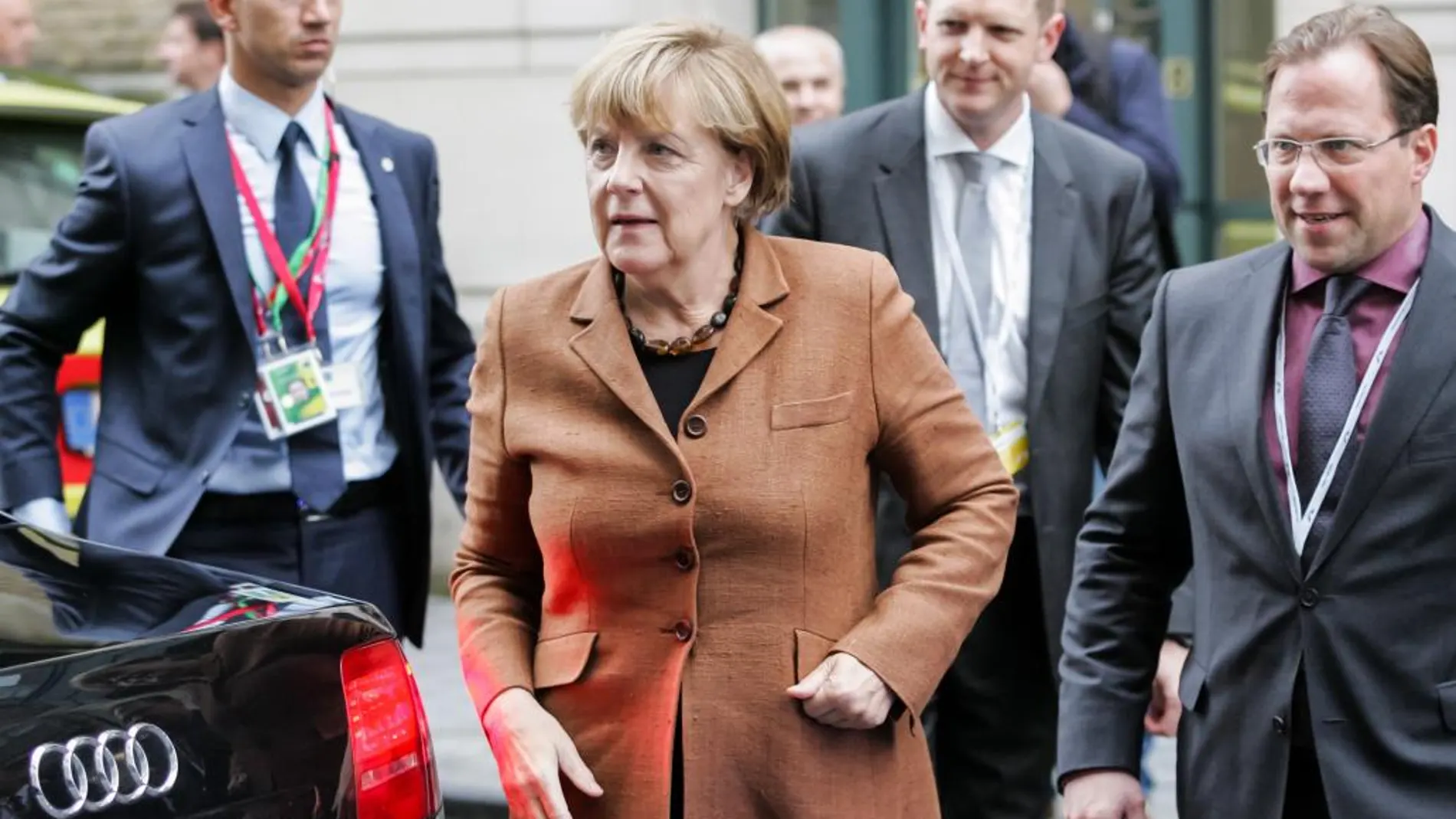 La canciller alemana, Angela Merkel, a su llegada a la reunión en Bruselas